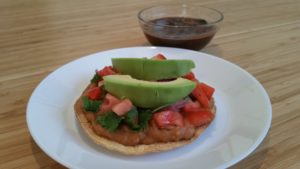 tostadas with pico and black beans