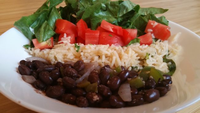 chipotle style bean rice bowl